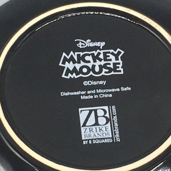 4 Zrike DISNEY Halloween MICKEY MOUSE Black Orange Spiderweb Plate Set Appetizer